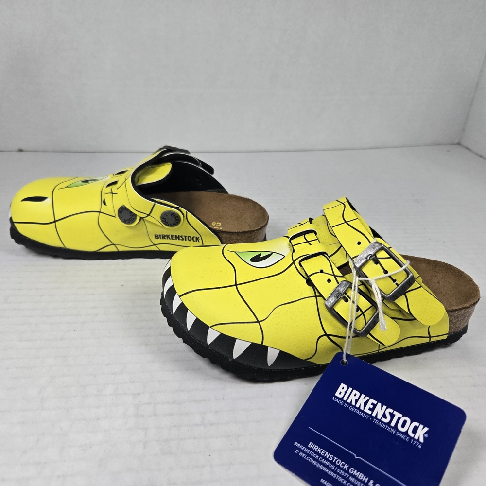 Birkenstock Kids Unisex Kay Clogs Yellow Monster Dinosaur Clogs Mules C8 toddler - Picture 3 of 10